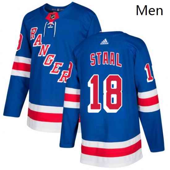 Mens Adidas New York Rangers 18 Marc Staal Authentic Royal Blue Home NHL Jersey